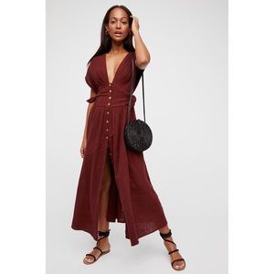 Free People Jacinta Midi Dress in Brown